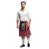 Škótsky kilt, červený s kožušinovým lemovaním